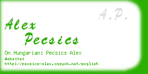 alex pecsics business card